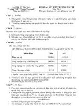 Đề khảo sát chất lượng ôn tập môn địa lí thời gian làm bài 180 phút, không kể thời gian giao đề